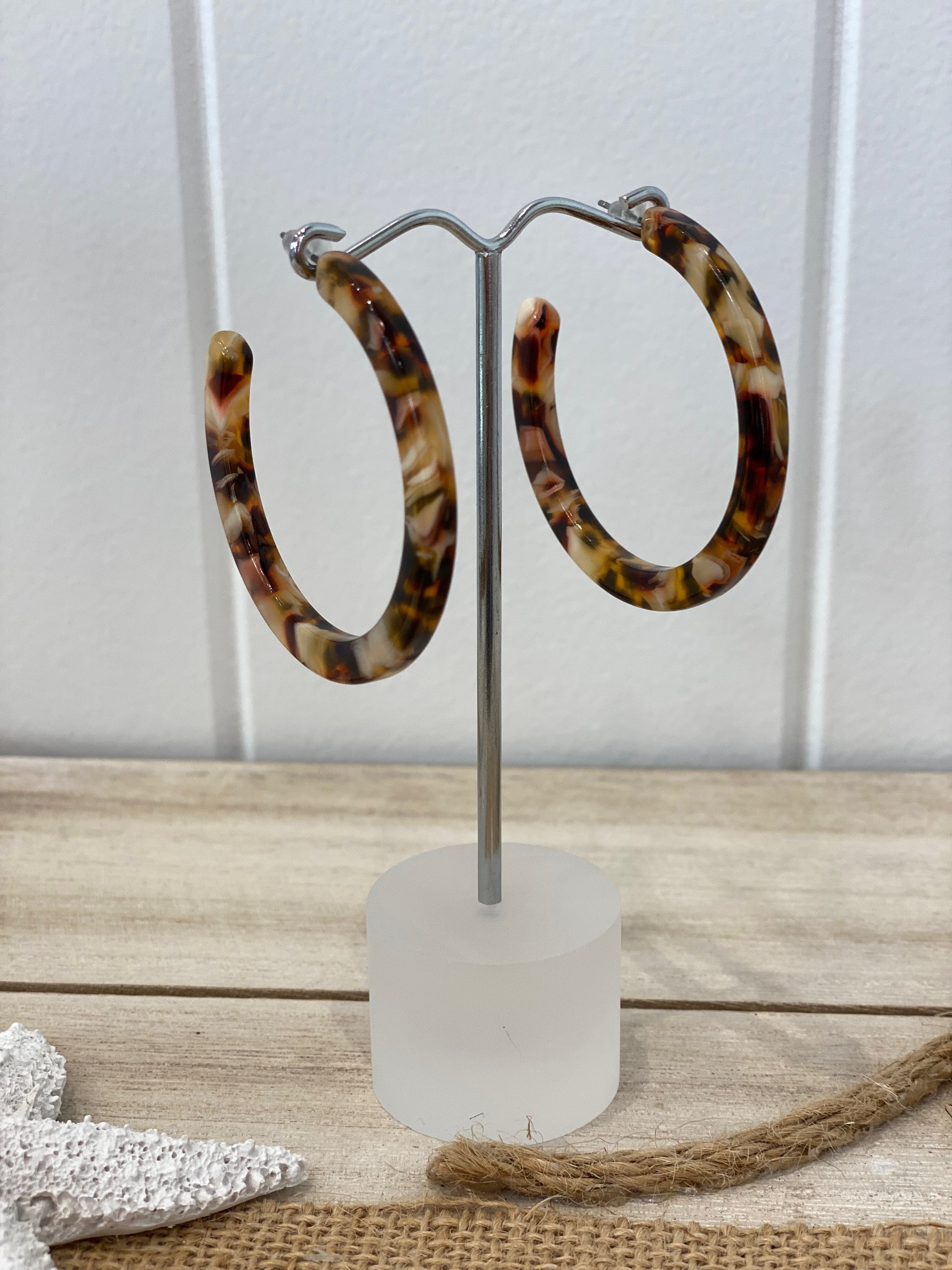 Tortoise earrings hoops hot sale